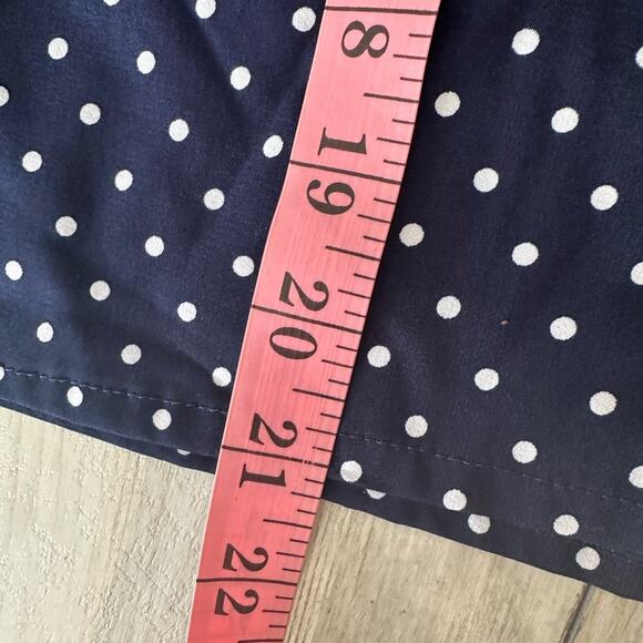 Notations Top Women's Small Button Down Blouse Sleeveless Navy Polka Dot Coastal - Picture 8 of 9